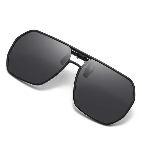 Polarized Clip On Sunglasses Flip Up TAC Lens Anti Glare For Prescription Glasses Driving Outdoor Alloy Unisex