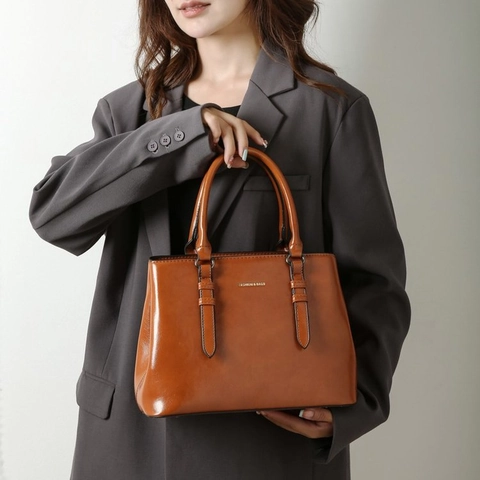 Borsa Da Donna Pelle PU Lucida Grande Borsa Tote Tracolla Rimovibile Stile Retrò Pendolare Versatile