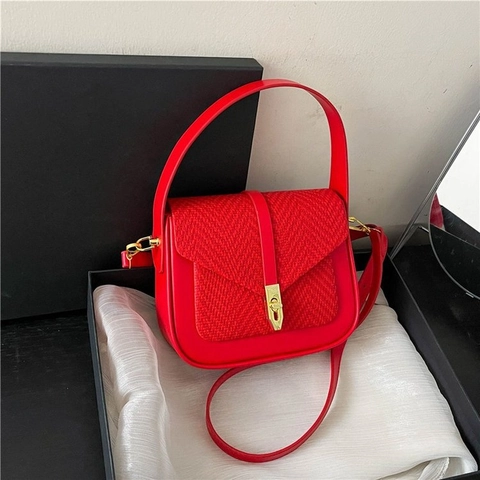 Borsa A Spalla Borsa A Tracolla Borsa A Mano Pelle PU Trama Intrecciata Chiusura In Metallo Motivo V Retro Elegante Donna
