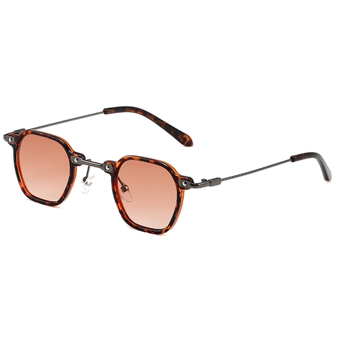Retro Hexagon Small Frame Sunglasses For Women Men Vintage Punk Metal Leg UV400 Protection Fashion Eyewear For Daily Travel Outings