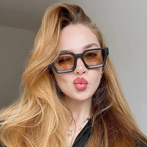 Retro Quadratische Sonnenbrille Dicker Rahmen UV400 Schutz PC Material Mode Brillen Für Herren Und Damen Outdoor