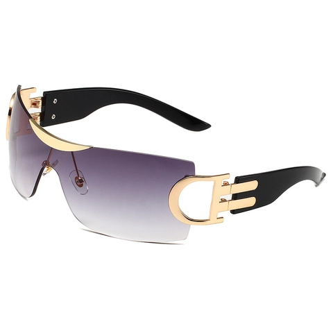 Occhiali Da Sole Avvolgenti Senza Montura Protezione UV400 Y2K Moda Futuristica Sport Per Donna Uomo