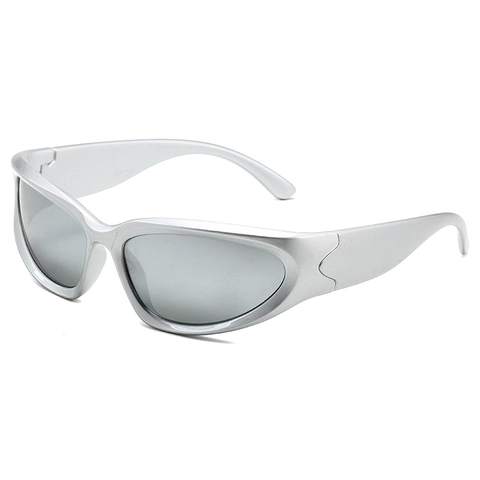 Gafas De Sol Deportivas Steampunk Y2K Futurista Envolvente UV400 Lente De Espejo Montura PC Moda Unisex