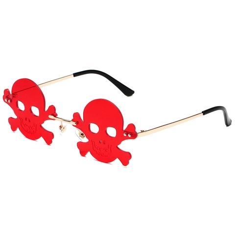 Gafas de Sol Creativas con Forma de Calavera y Esqueleto sin Montura de Metal para Fiesta Hombre Mujer Halloween Punk
