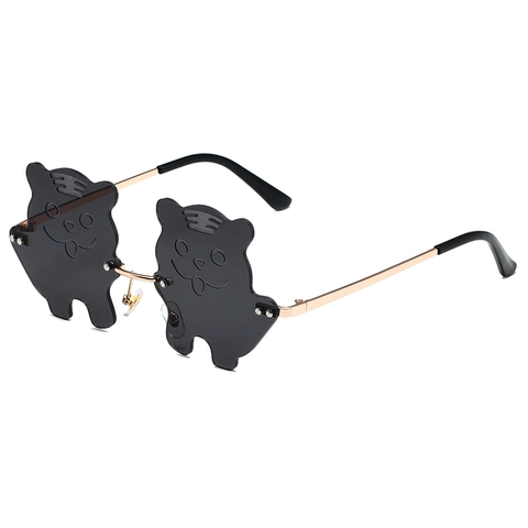 Occhiali Da Sole A Forma Di Tigre Senza Montatura Cartone Animato Montatura In Metallo UV400 Novità Divertenti Party