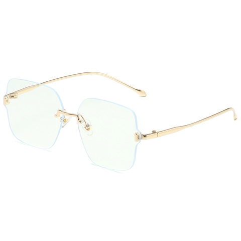 Occhiali Anti Luce Blu Quadrati Senza Montatura Montatura In Metallo Geometrici Moda Per Donna