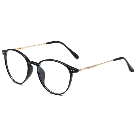Montatura Per Occhiali Tondi Retro Vintage Metallo Plastica Anti Luce Blu Per Donne