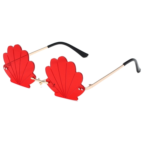 Gafas De Sol Sin Montura Con Forma De Concha UV400 Montura Metálica Gafas De Moda Playa Verano Fiesta Mujeres Hombres