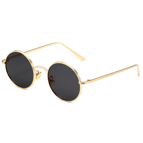 Lunettes De Soleil Rondes Rétro Monture En Métal Protection UV400 Verre PC Style Punk Pour Hommes Femmes
