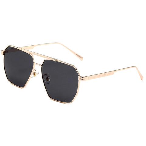 Gepolariseerde Aviator Zonnebril Metalen Frame Dubbele Brug UV400 Bescherming Zeshoek Geometrische Brillen Voor Heren Dames