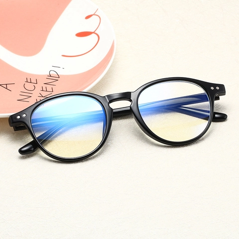 Lunettes Anti Lumière Bleue À Monture Ronde Rétro TR90 Pour Hommes Et Femmes