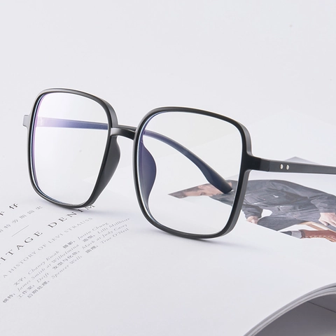 Montatura Per Occhiali Quadrati Retrò TR90 Anti Luce Blu Cornice Grande Leggeri Per Uomo Donna