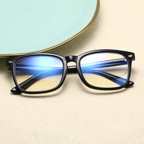 Retro Square Blue Light Blocking Glasses TR90 PC Frame Computer Eyeglasses Women Men