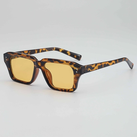 Retro Vierkante Zonnebril UV400 Bescherming PC Frame AC Lens Vintage Klinknagel Decor Voor Heren Dames Reizen Outdoor