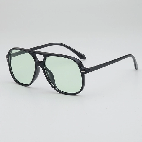 Retro Aviator Sunglasses Large PC Frame AC Lens UV400 Protection Double Bridge Outdoor Fashion Eyewear For Men Women