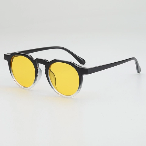Occhiali Da Sole Tondi Retrò Montatura PC Lente AC Protezione UV400 Sfumati Moda Tendenza Per Uomini E Donne