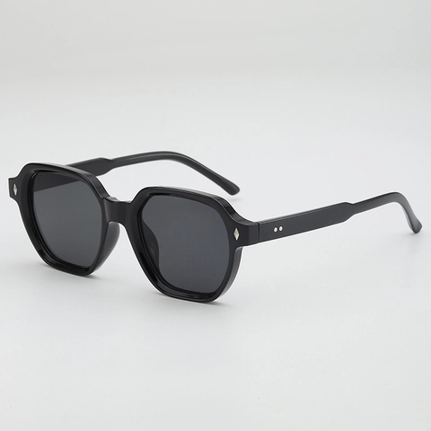Lunettes De Soleil Rétro Polygone Protection UV400 Monture PC Verres AC Mode Pour Hommes Femmes