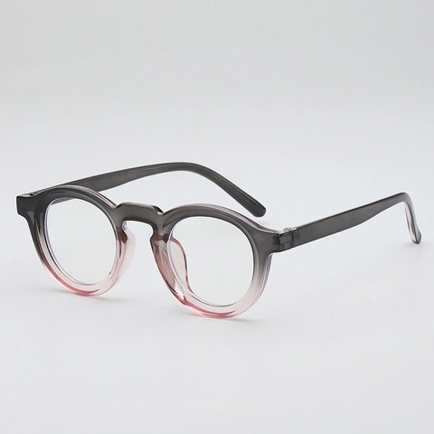 Vintage Round Frame Gradient Eyeglasses For Women Men PC Material Plain Clear Lens Glasses Frame Optical Eyewear Accessory