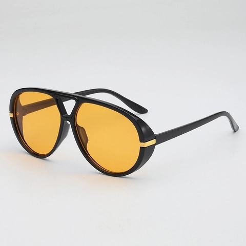 Aviator Sunglasses Retro Double Bridge Large Frame PC AC UV Protection Vintage Fashion Eyewear For Men Women
