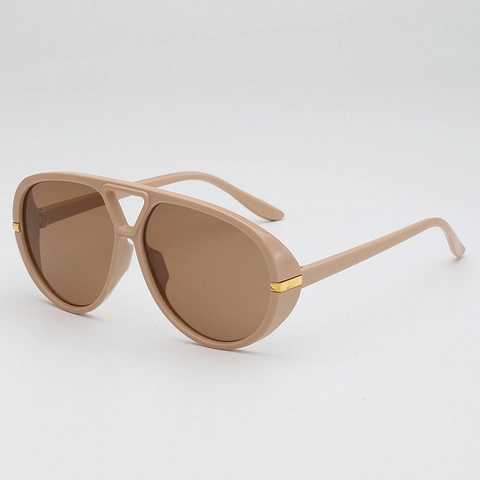 Aviator Sunglasses Retro Double Bridge Large Frame PC AC UV Protection Vintage Fashion Eyewear For Men Women