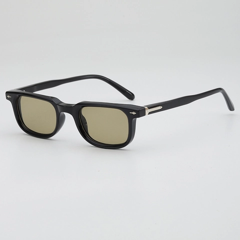 Retro Square Sunglasses With Small PC Frame AC Lens UV400 Protection Rivet Decor Vintage Fashion Unisex Eyewear