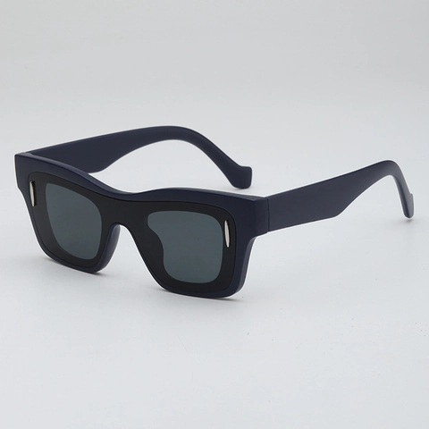 Retro Square Frame Sunglasses UV400 Protection PC Frame AC Lens Hip Hop Ins Style Rivet Decor Unisex Fashion Eyewear