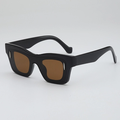 Retro Square Frame Sunglasses UV400 Protection PC Frame AC Lens Hip Hop Ins Style Rivet Decor Unisex Fashion Eyewear