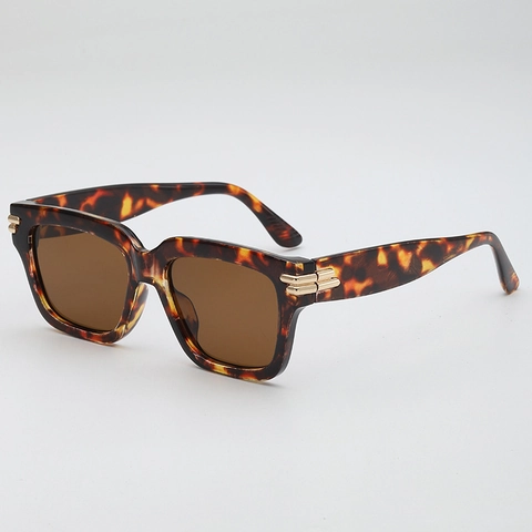 Oversized Vierkante Zonnebril Vintage PC Frame AC Lenzen UV400 Bescherming Brillen Mode Unisex Metalen Decoratie