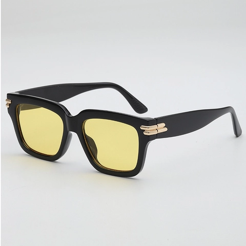 Oversized Vierkante Zonnebril Vintage PC Frame AC Lenzen UV400 Bescherming Brillen Mode Unisex Metalen Decoratie