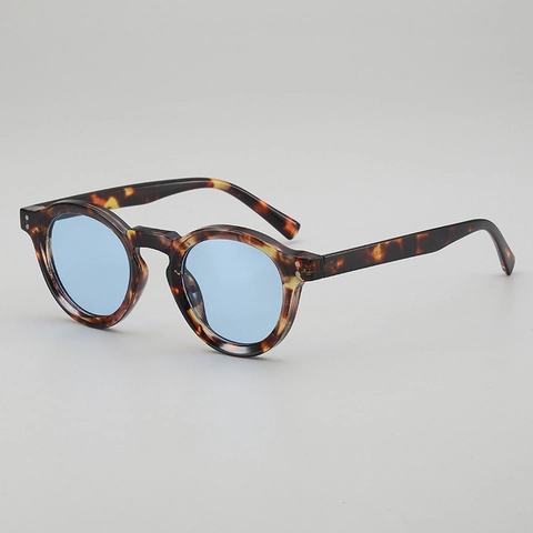 Retro Round Sunglasses PC Frame AC Lens Metal Rivets UV400 Protection Beach Vacation Trendy Fashion Eyewear For Men Women