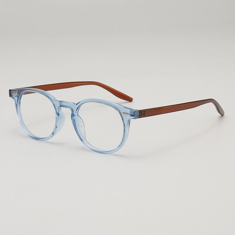 Retro Round Frame Glasses Vintage Fashion Non Prescription Clear Lens Eyewear Candy Color PC Frame Unisex Rivet Decor