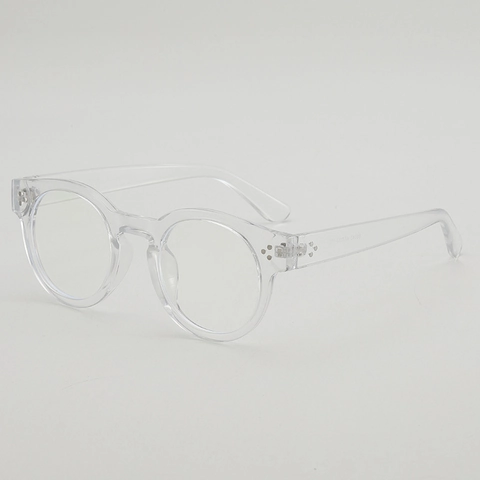 Occhiali Con Montatura Tonda Vintage PC AC Lenti Trasparenti Con Decorazione A Rivetti Per Uomo Donna Stile Retrò