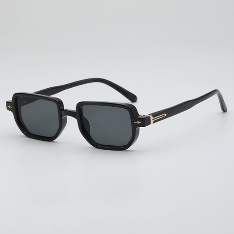 Retro Quadratische Sonnenbrille Damen Herren UV-Schutz Mode PC Rahmen AC Linse Metall Pfeil Dekor Y2K Stil