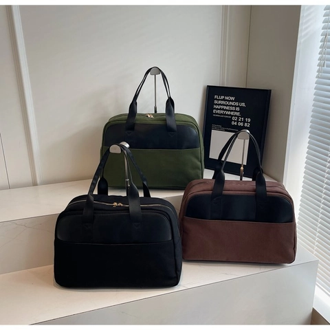 Borsa Tote Grande Capacità Tela PU Pelle Patchwork Borsa A Mano Per Donne Viaggi Pendolari Fine Settimana Semplice Tendenza