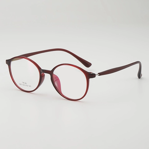 Retro Round Frame Eyeglasses TR90 Ultra Light Plain Decorative Glasses Frame Simple Versatile Eyewear For Men And Women