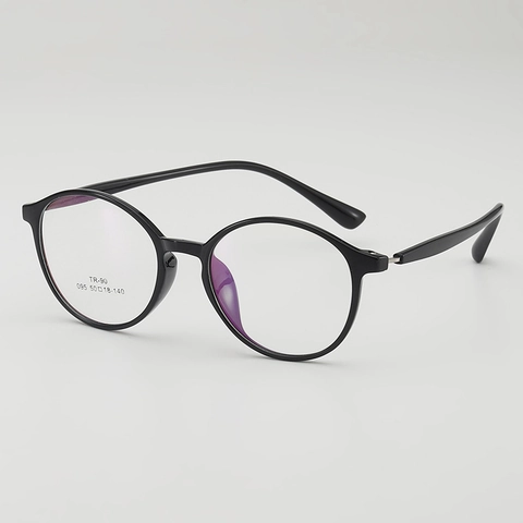 Retro Round Frame Eyeglasses TR90 Ultra Light Plain Decorative Glasses Frame Simple Versatile Eyewear For Men And Women