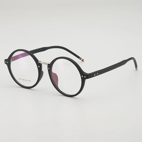 Lunettes Rondes Rétro Monture PC AC Pont Métallique Vintage Optique Verres Transparents Unisexe Mode
