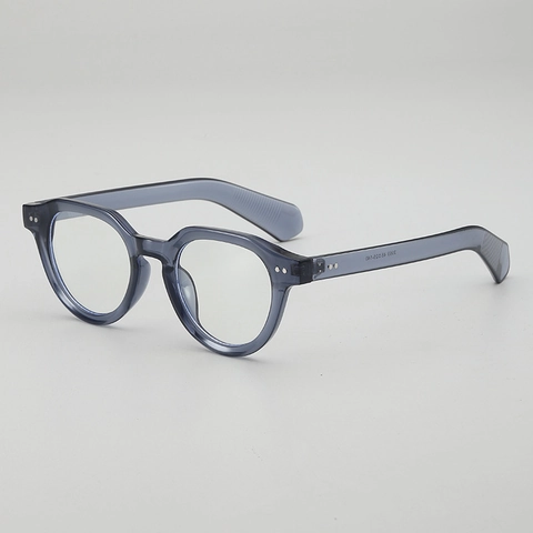 Occhiali Retrò Con Montatura Rotonda Montatura In PC Anti-Luce Blu Dettaglio Rivetti Stile Vintage Per Uomo E Donna