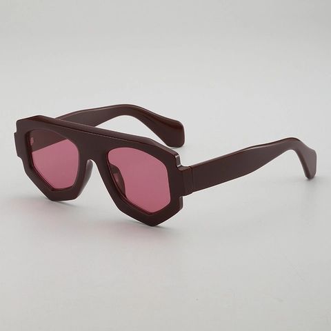 Gafas De Sol Geométricas Montura PC Flat Top Polígono Irregular Protección UV400 Moda Trendy Streetwear Para Mujeres