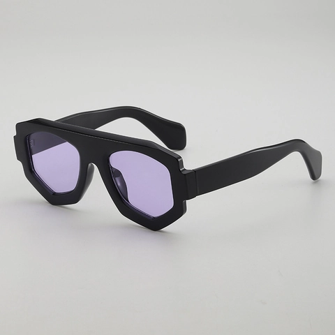 Gafas De Sol Geométricas Montura PC Flat Top Polígono Irregular Protección UV400 Moda Trendy Streetwear Para Mujeres