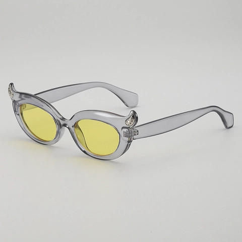 Occhiali Da Sole Cat Eye Corno Del Diavolo Cornice Ovale PC AC Lente UV400 Y2K Stile Hip Hop Moda Donna Uomo