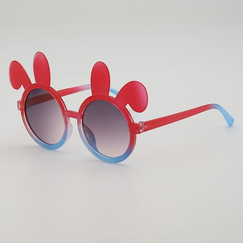 Occhiali Da Sole Per Bambini Forma Orecchie Di Coniglio Protezione UV Montatura PC Sfumata Occhiali Tondi Per Bambini Ragazze Ragazzi Festa