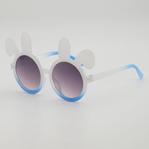 Occhiali Da Sole Per Bambini Forma Orecchie Di Coniglio Protezione UV Montatura PC Sfumata Occhiali Tondi Per Bambini Ragazze Ragazzi Festa