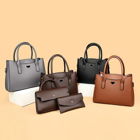 Bolso De Mano Bolso De Hombro Y Cartera De Cuero PU Con Patron De Lichi Para Mujer Gran Capacidad Tote Urbano Simple Elegante