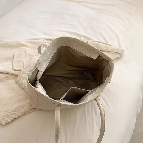 Minimalistische Grosse Tasche Mit Kieselstruktur PU Leder Pendler Umhangetasche Fur Damen Handtasche Büro Alltag
