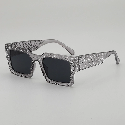 Sunglasses Rectangular Rhinestone Sparkly Square Large Frame PC For Party Retro Hip Hop Disco Streetwear Unisex