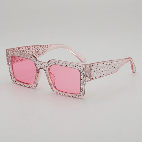 Sunglasses Rectangular Rhinestone Sparkly Square Large Frame PC For Party Retro Hip Hop Disco Streetwear Unisex