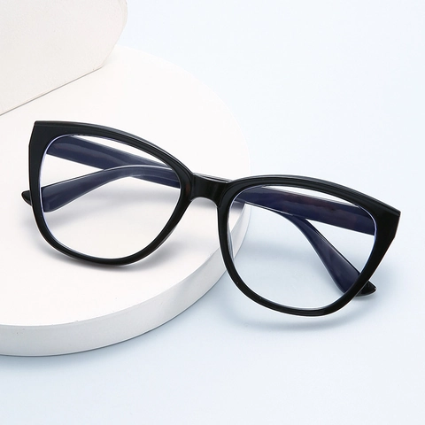 Occhiali Occhio Di Gatto Anti Luce Blu Da Donna Retro Montatura Ottica Con Decorazione Metallica PC Leggero