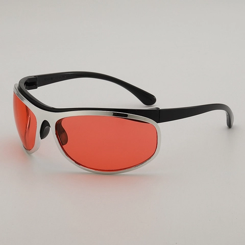 Lunettes De Soleil Courbées De Luxe Pour Femmes Monture PC Verres AC Protection UV400 Grand Cadre Style Cyber Y2K Sportives