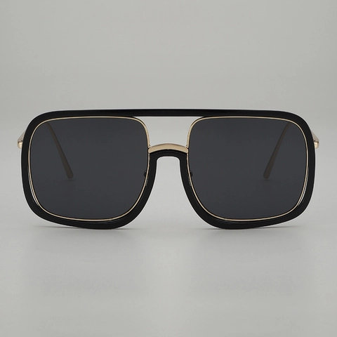 Fashion Square Sunglasses With Double Bridge UV400 Protection Metal PC Frame Vintage Eyewear For Men Women